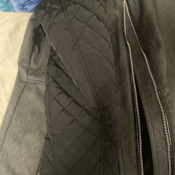Quilted Sleeve Moto Parka – Grey & Black Contrast Fall Coat- Bundle & Save - Picture 6 of 14